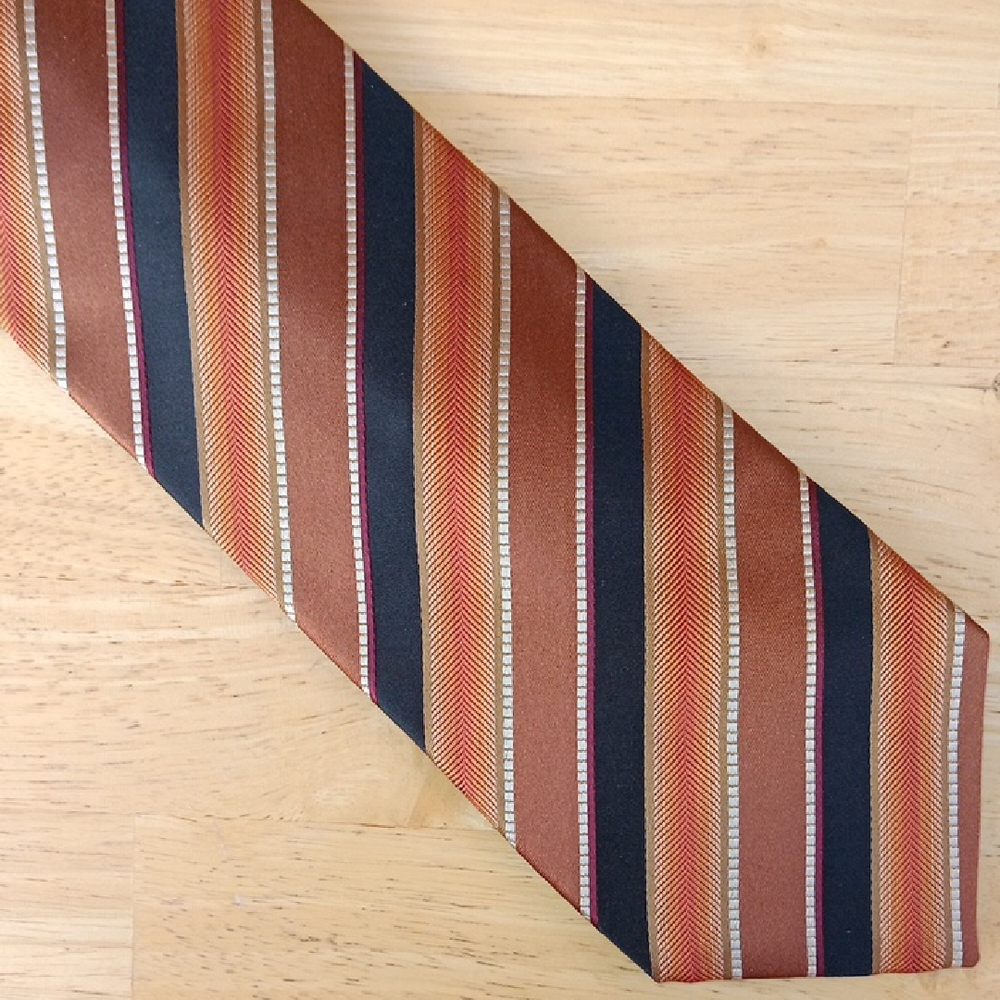 Classic Striped Tie in Brown and Black